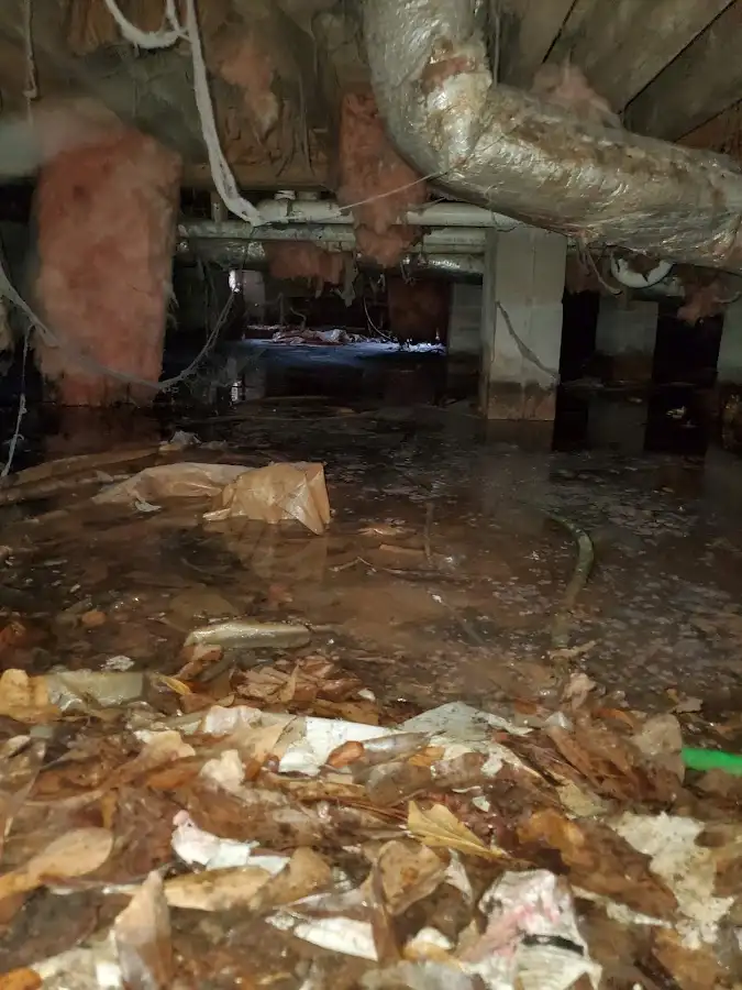 Crawl space flood assessment for Commercial Water Damage Restoration in Raynham